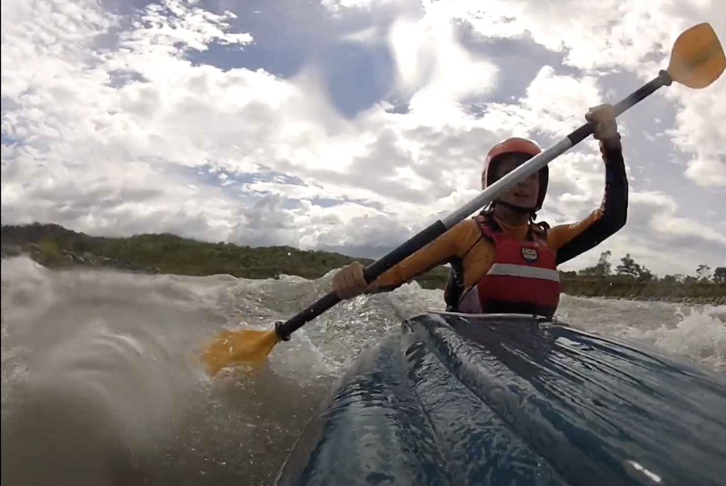 Kayak on St Patrick River, Mindoro, Christmas 2014